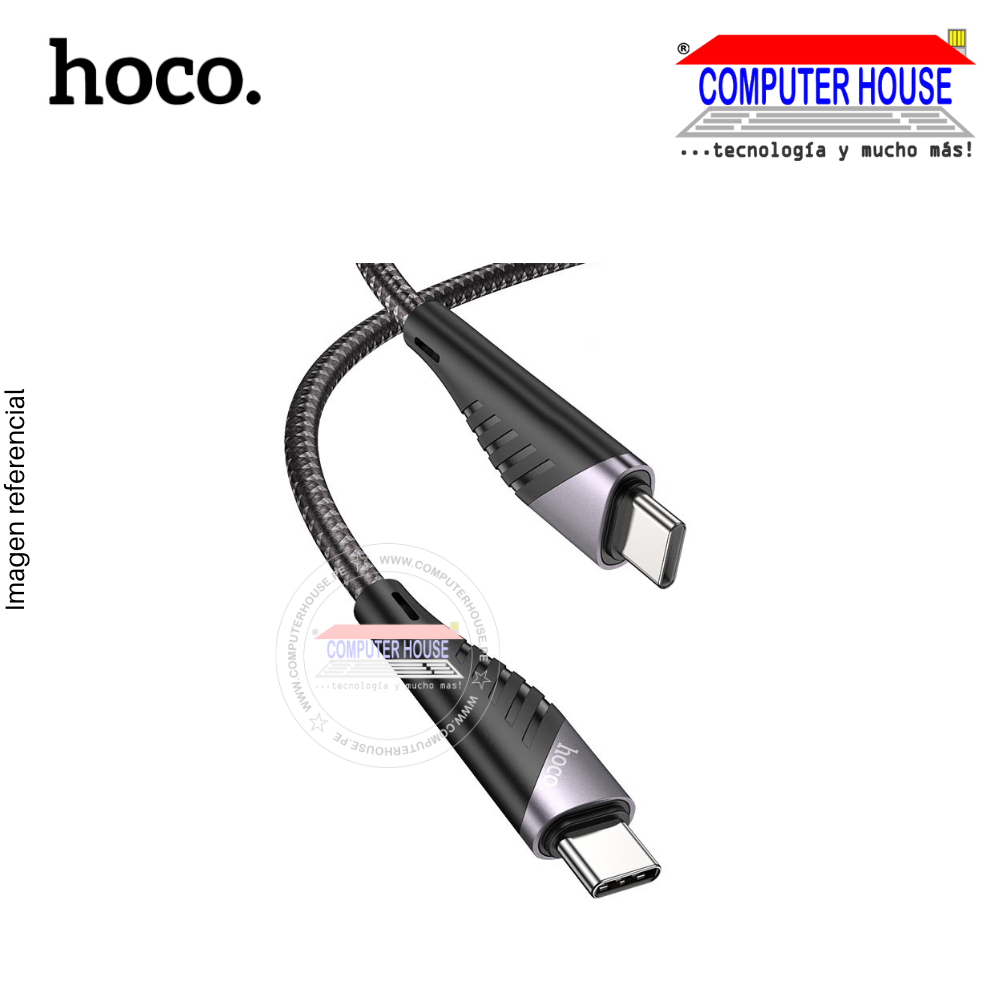HOCO cable Tipo-C a Tipo-C U95 3A con longitud 1.5 metro.