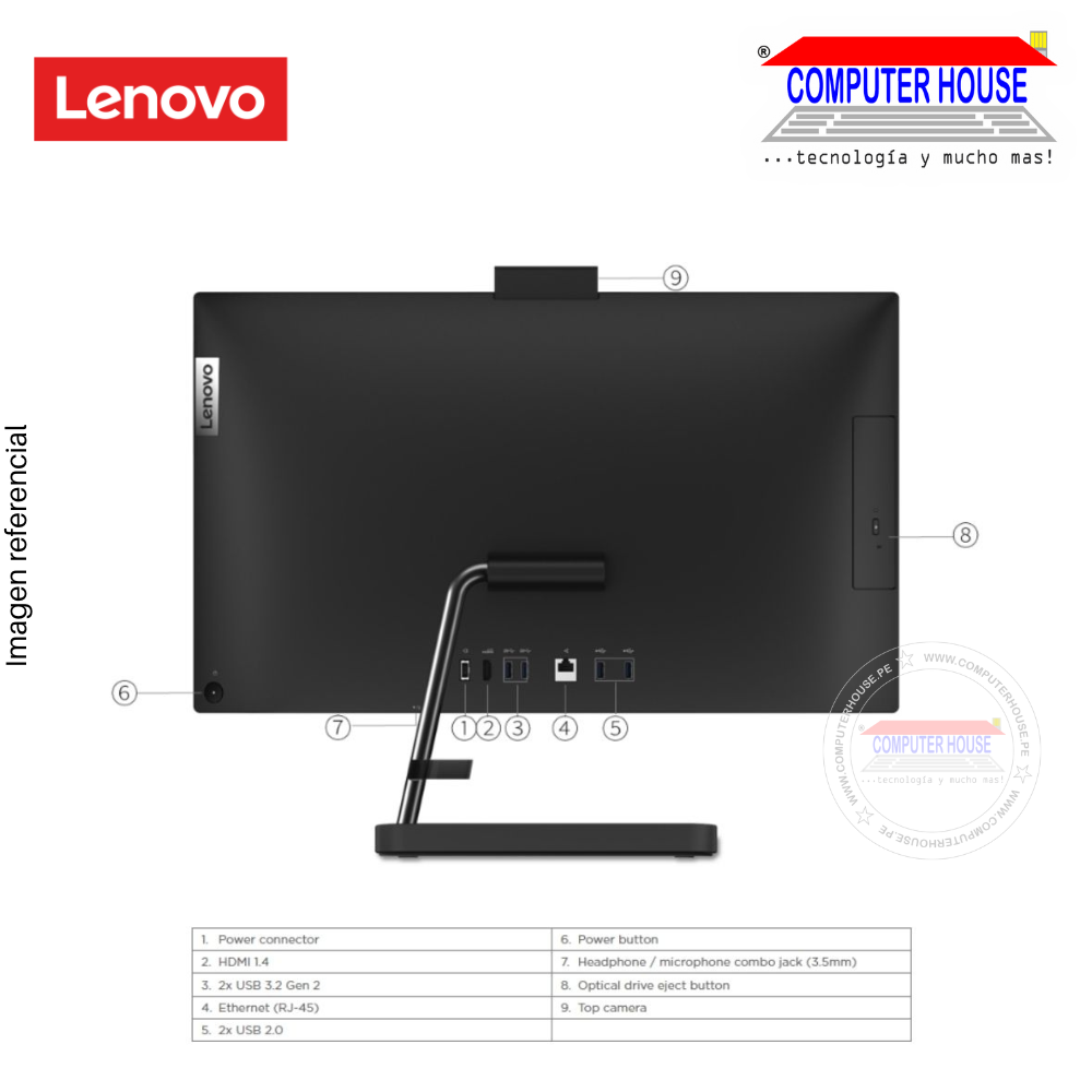All in One LENOVO IdeaCentre 3, Core i5-12450H, RAM 8GB, SSD 512GB, 23.8" FHD, FreeDos.