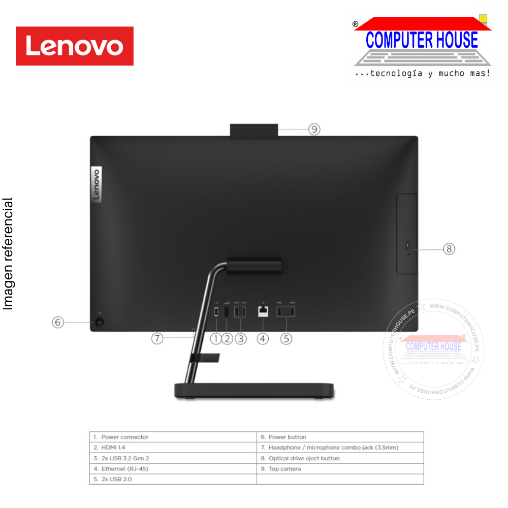 All in One LENOVO IdeaCentre 3, Core i5-12450H, RAM 8GB, SSD 512GB, 23.8" FHD, Windows 11.