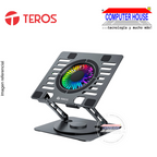 Cooler para Laptop TEROS TE-7132N, 1 cooler, hasta 15.6", RGB.