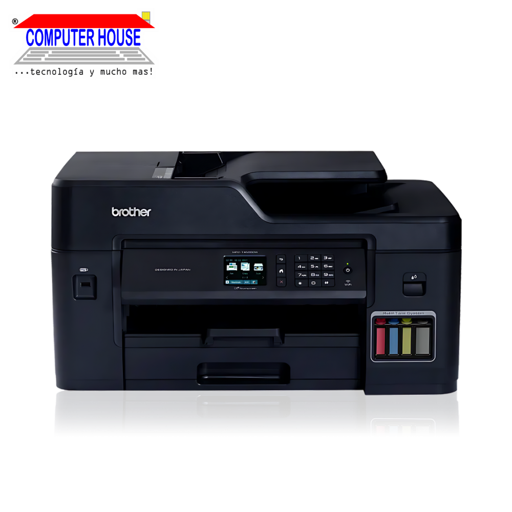 Impresora de tanque de tinta BROTHER MFC-T4500W, A3, Multifuncional (imprime, copia y escanea), USB/Wi-Fi/Duplex.