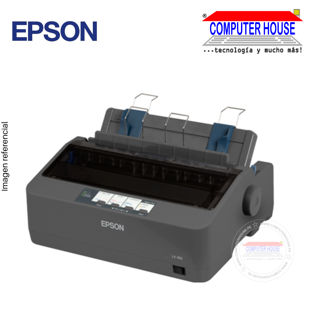Impresora Matricial EPSON LX-350, matriz de 9 pines, velocidad máxima 347 cps (10 cpi).