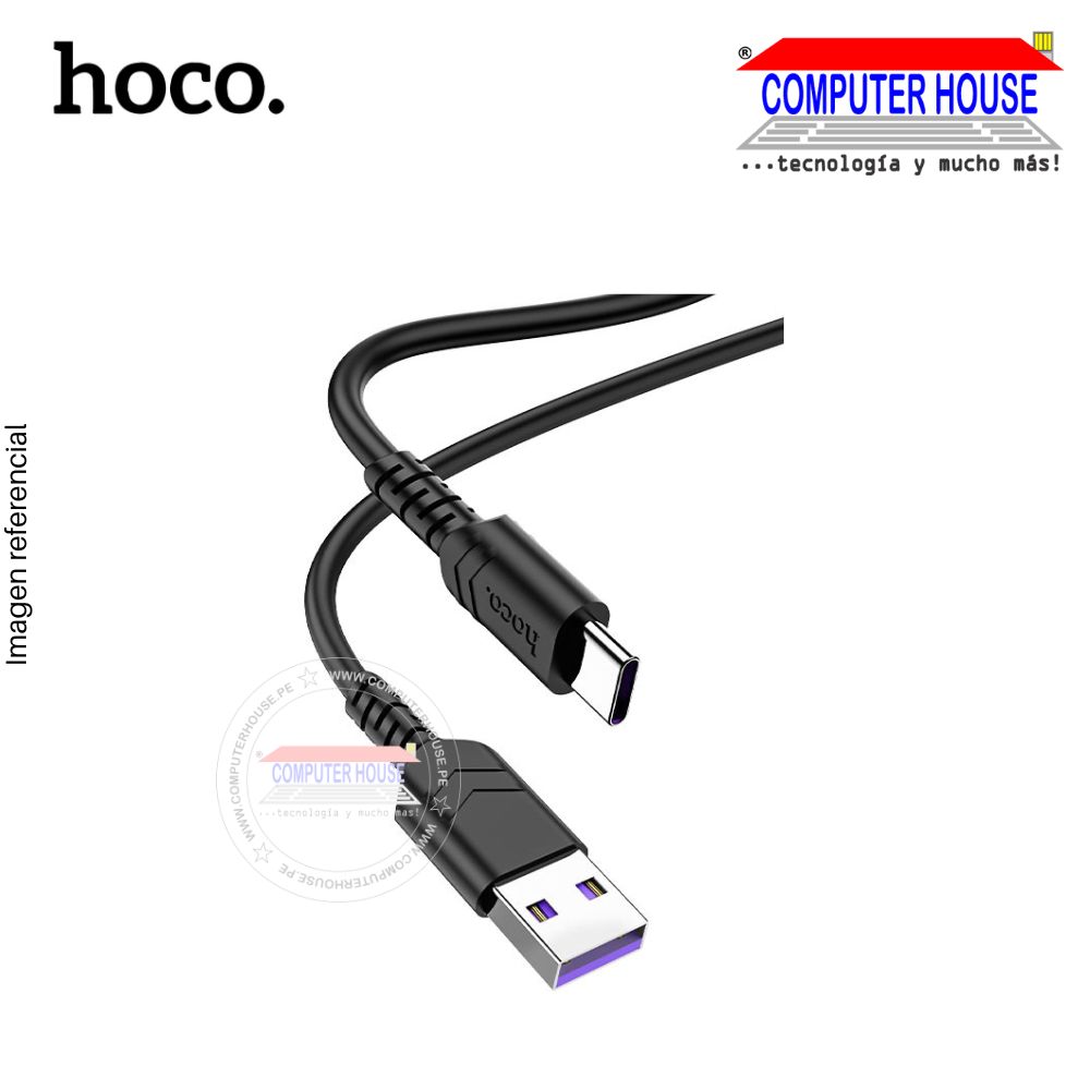 HOCO cable USB a Tipo-C X62 5A con longitud 1 metro.