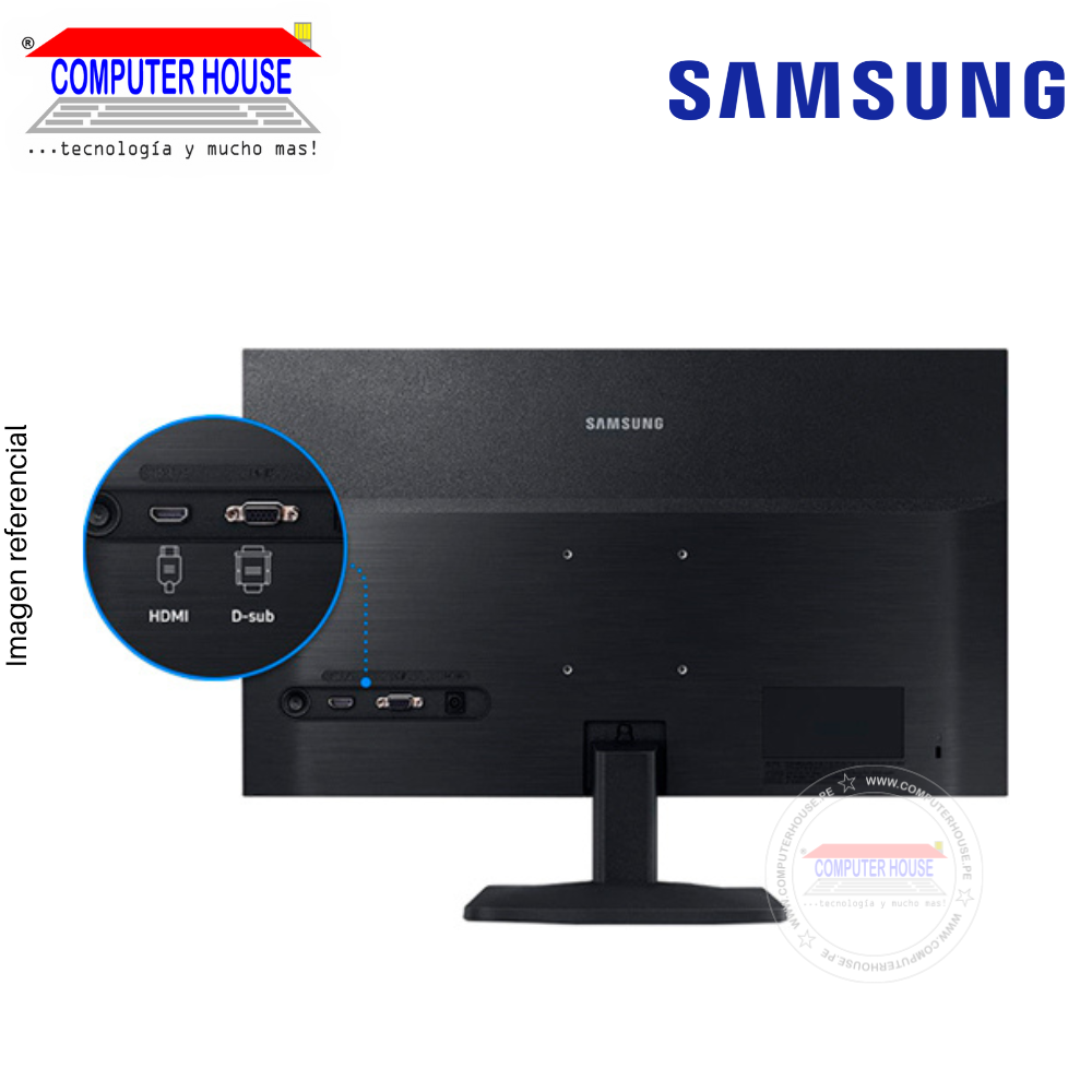 SAMSUNG Monitor 19" LS19A330NHLXPE, HD 1366 x 768, Flat, VGA, HDMI, Negro