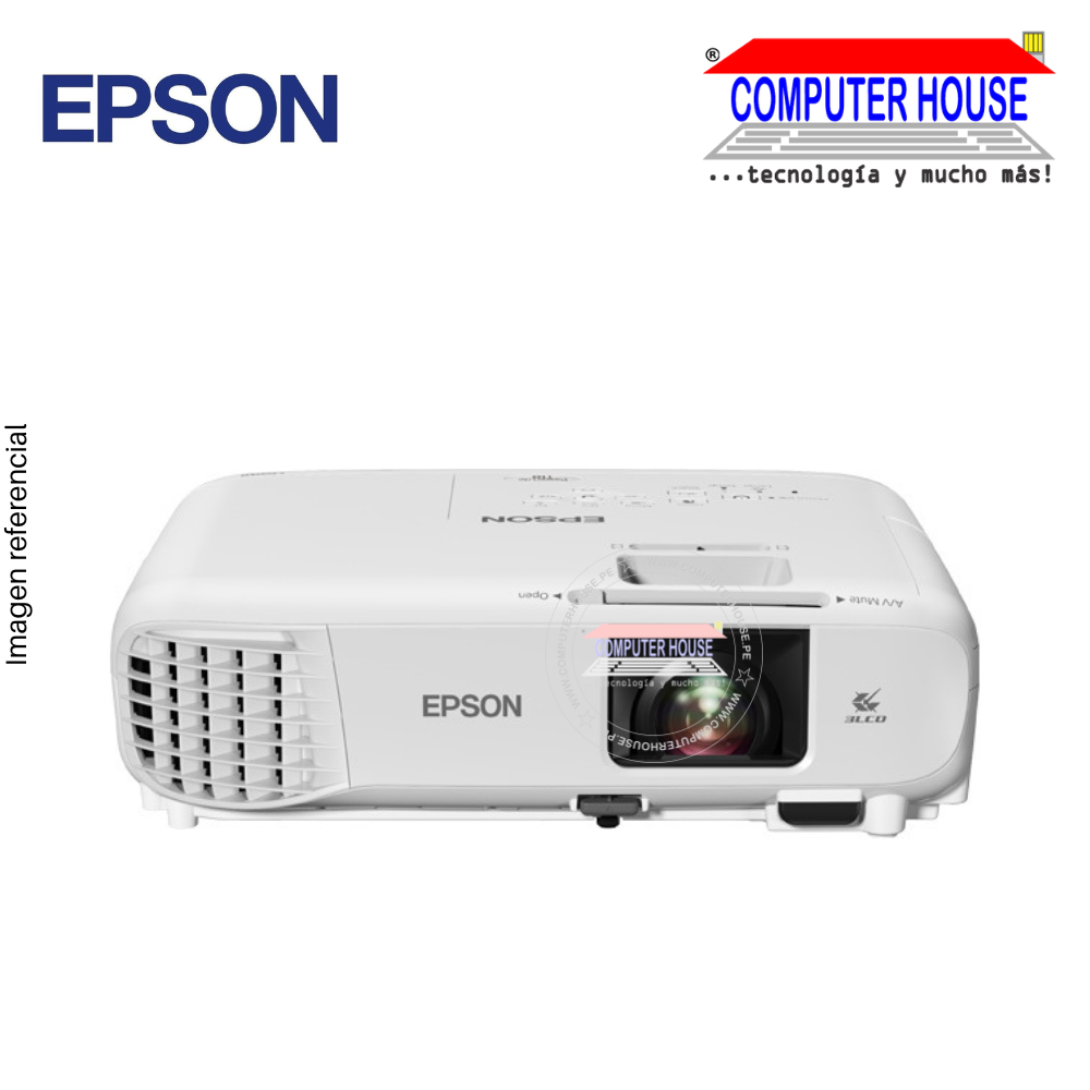 EPSON PowerLite 118 Projector, 3800 Lumens, 3LCD, HDMI/VGA/LAN/USB. 