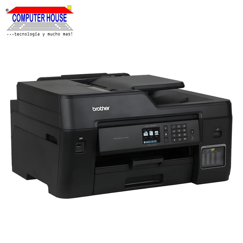 Impresora de tanque de tinta BROTHER MFC-T4500W, A3, Multifuncional (imprime, copia y escanea), USB/Wi-Fi/Duplex.