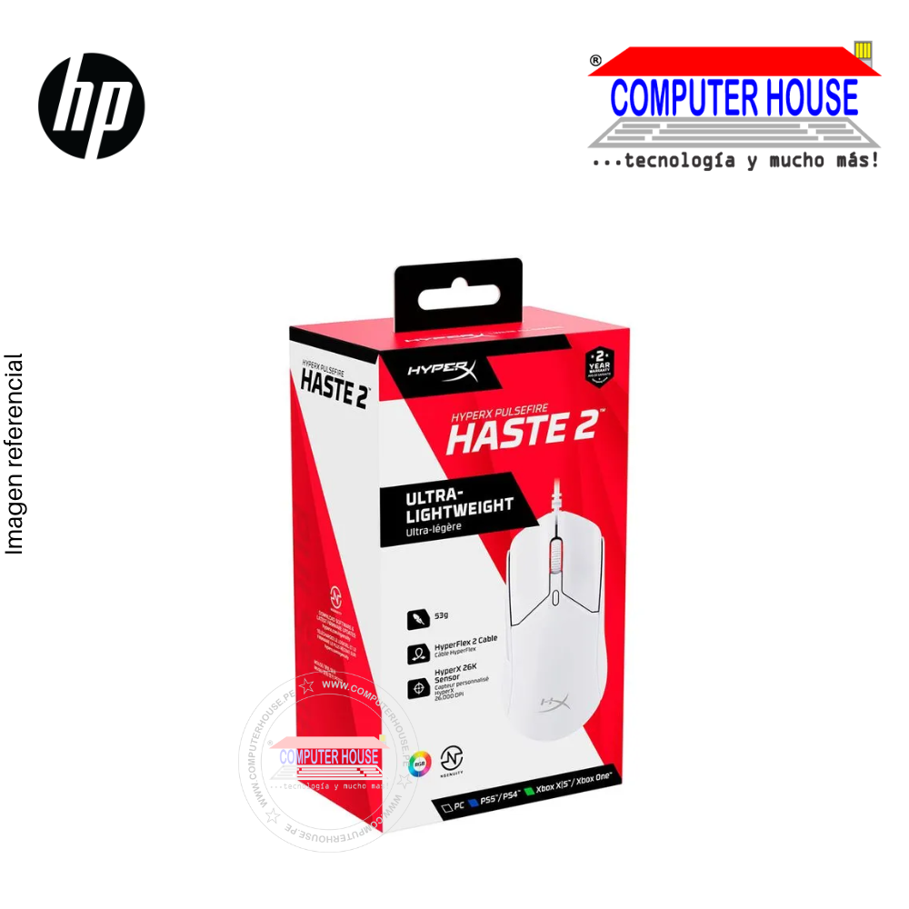 HYPERX mouse gamer 26000dpi 2.0 tipe a conexión USB (6N0A8AA)