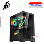 Case 1St Player Mi7, Black, NO POWER, Double-sided tempered glass, RGB. 