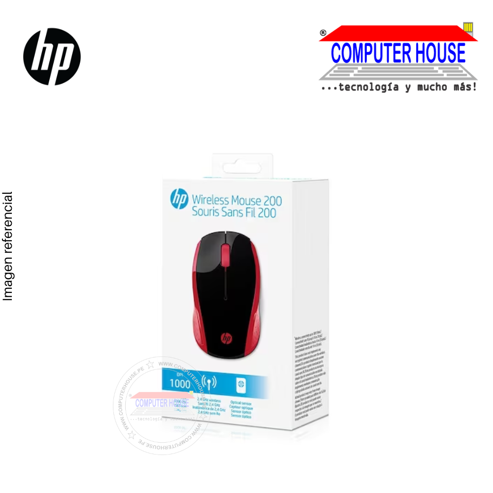HP 200 Souris Sans Fil Wireless Mouse, 3 Buttons, 1000DPI, USB Receiver.