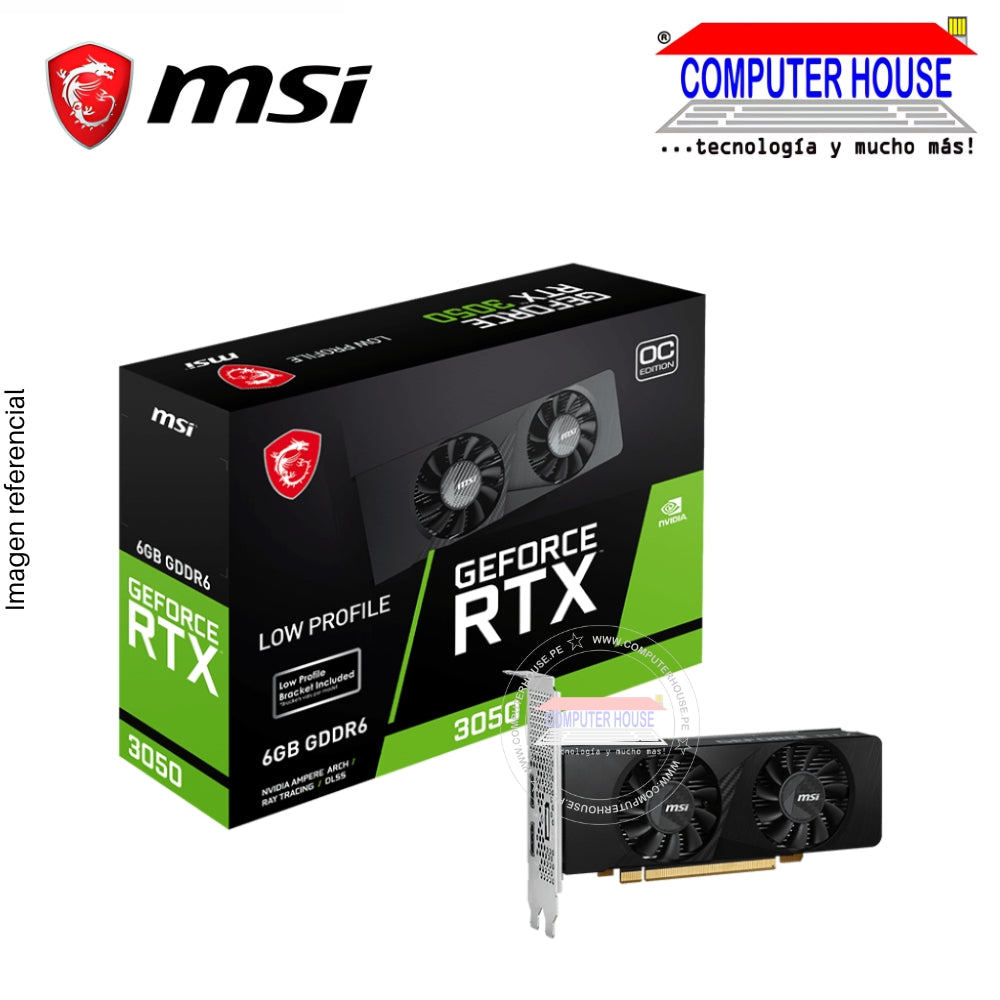 MSI RTX 3050 6GB Video Card, GDDR6, LP 6G OC, Nvidia GeForce, 1xDisplayPort/2xHDMI