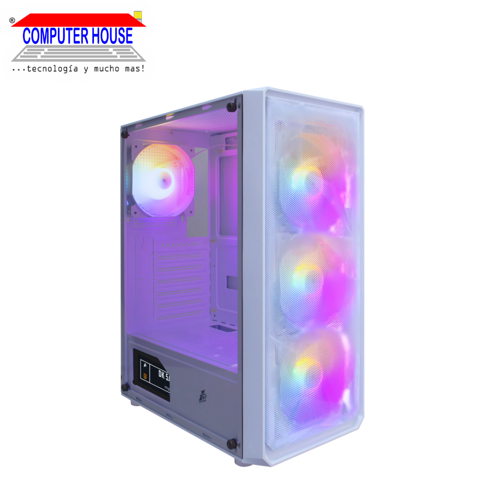 Case 1St Player FD3 Black, Without Cooler, Left Side Panel: Tempered Glass, Front Panel: Metal Mesh