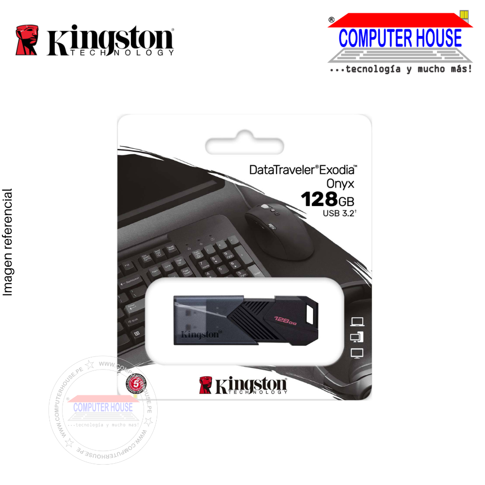 KINGSTON memoria USB 128GB DataTraveler Exodia ONYX USB 3.2 Gen 1, Negro (DTXON/128GB)