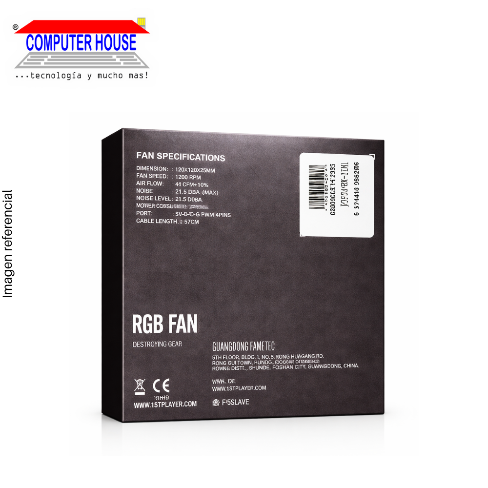 Cooler para Case 1St Player F5 Slave, ARGB, Negro.