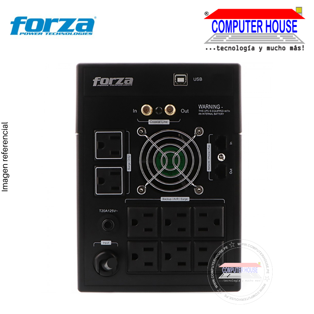 FORZA UPS 1500VA 840W, FX-1500LCD-U Interactive, 8 220V outlets. 