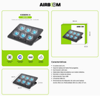 Cooler para Laptop AIRBOOM Iceberg 6 - AB013, 6 Ventiladores, hasta 15.6", hasta 4 niveles de altura ajustables, iluminación LED Azul.