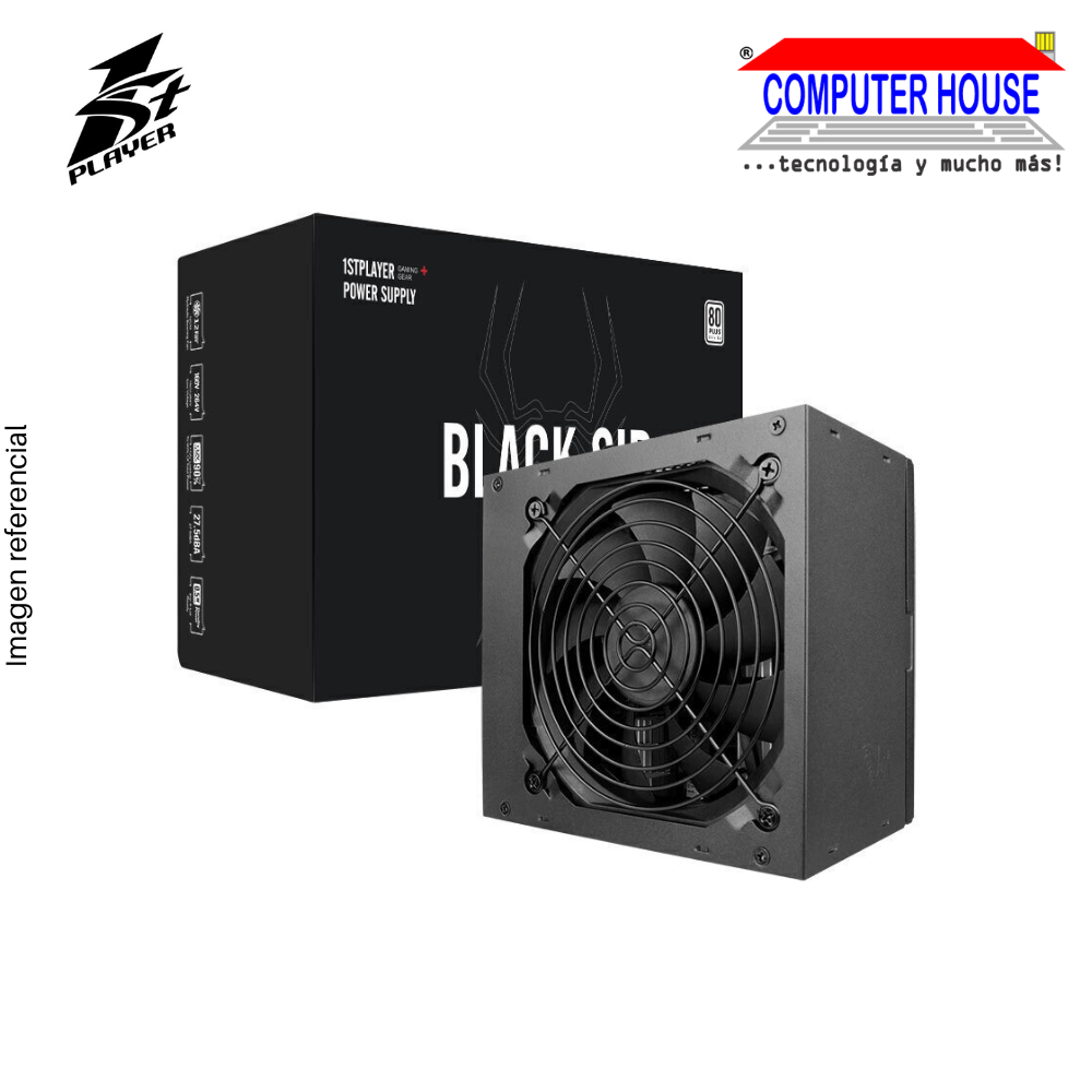 Certified Power Supply 1ST PLAYER 500W, 80+ White, Black.Sir (PS-500BS)