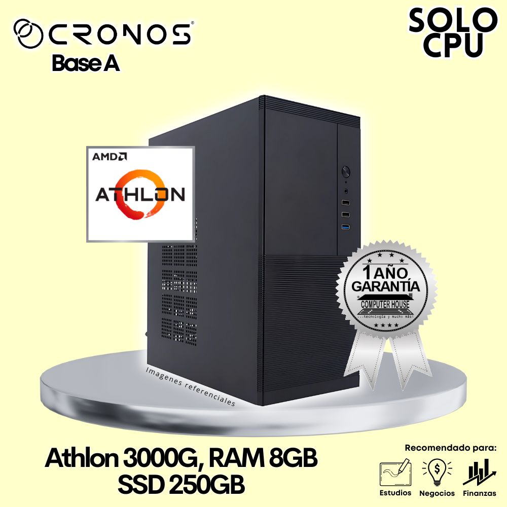 Solo CPU: CRONOS Base A, RAM 8GB, SSD 250GB.