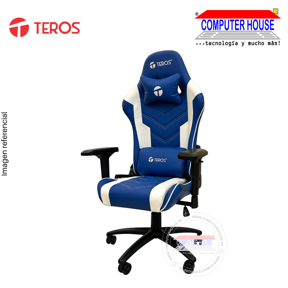 TEROS silla gamer TE8126B  , azul/blanco