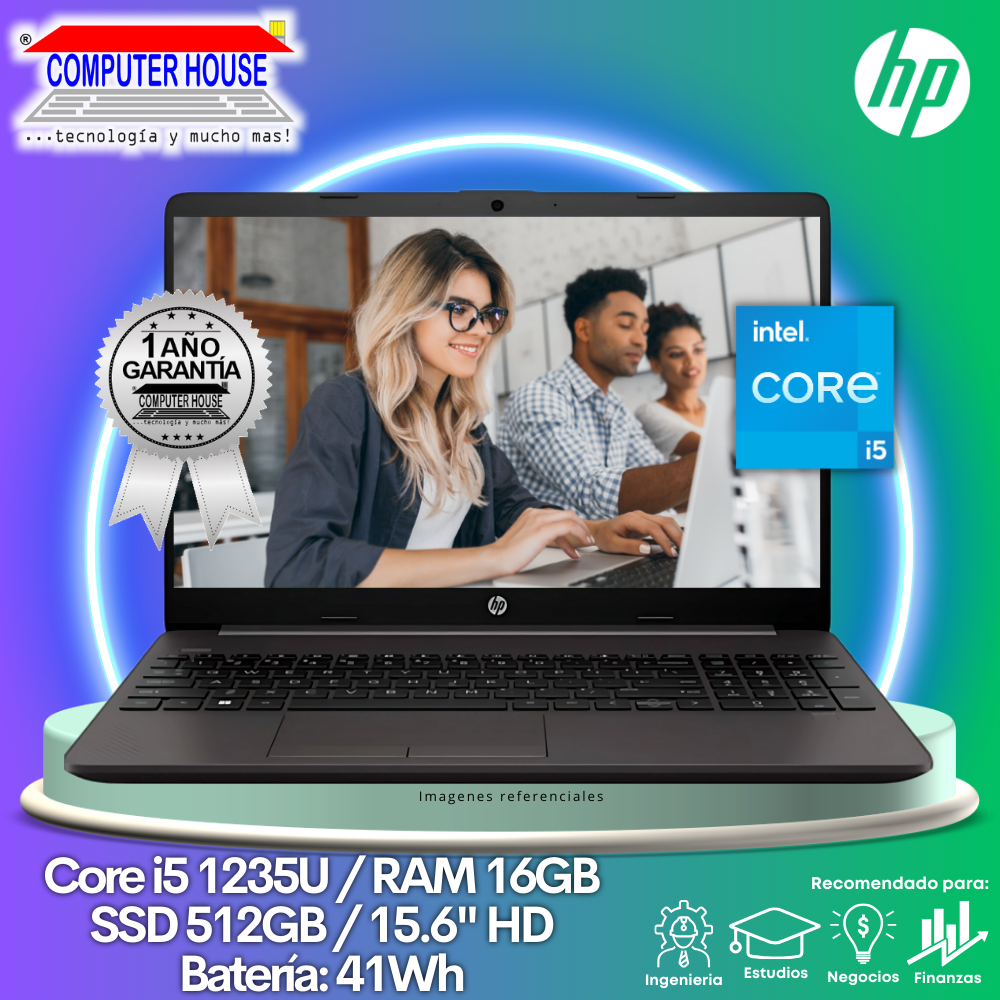 Laptop HP 250 G9, Core i5-1235U, RAM 16GB, SSD 512GB, 15.6″ HD, FreeDos.