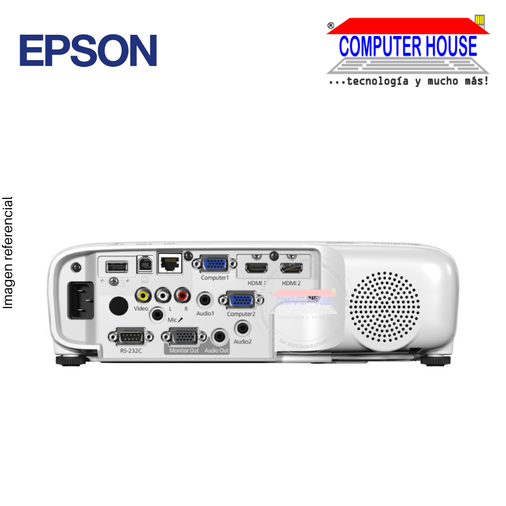 EPSON PowerLite 118 Projector, 3800 Lumens, 3LCD, HDMI/VGA/LAN/USB. 