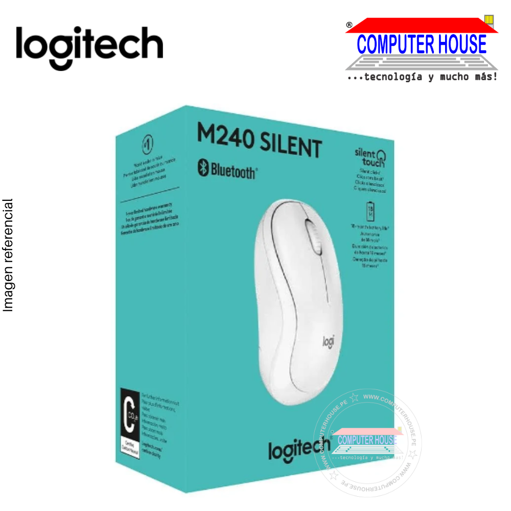 Mouse LOGITECH M240 Silent Bluetooth White (910007116)