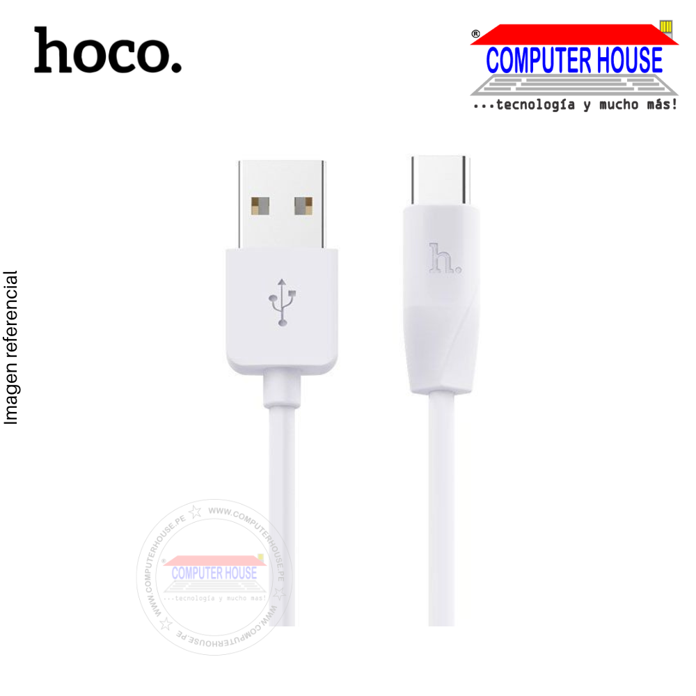 HOCO cable USB a Tipo-C X1 2.1A con longitud 1 metro.