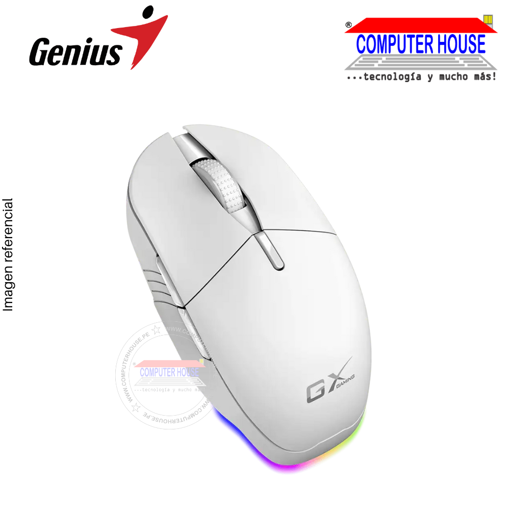 Mouse Inalámbrico GENIUS M8250 recargable colores (Negro/Blanco)