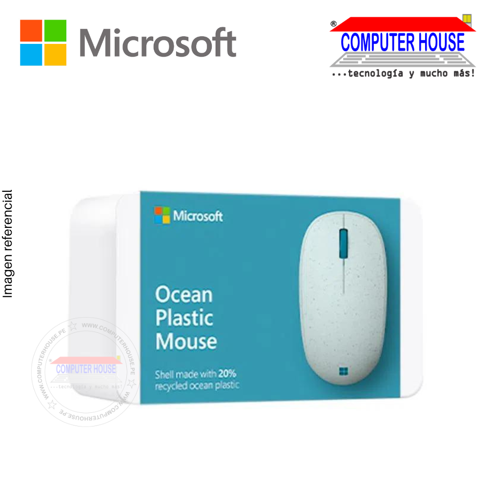 MICROSOFT Mouse inalámbrico I38-0019 Ocean Plastic cone conexión USB.