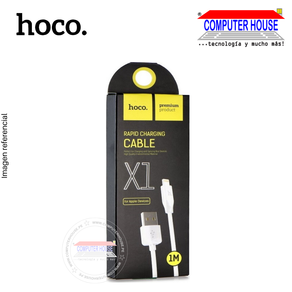 HOCO cable USB a Lightning  X1  2.1A con longitud 2 metro.