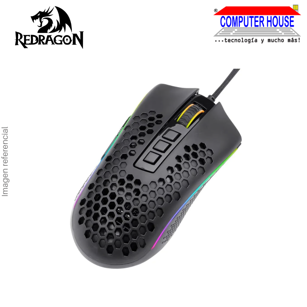 REDRAGON M988 Storm Elite Wired Gaming Mouse, 32000 DPI, 8 Buttons, RGB, Black.