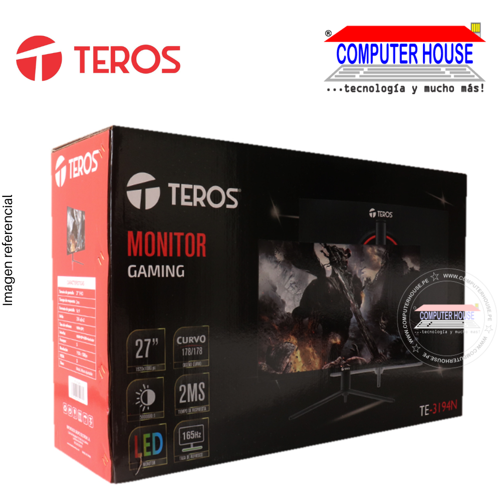 TEROS Monitor Gamer 27" TE-3194N Curvo, 1920x1080 FHD, 165Hz, 2MS, HDMI/DisplayPort, Gamer