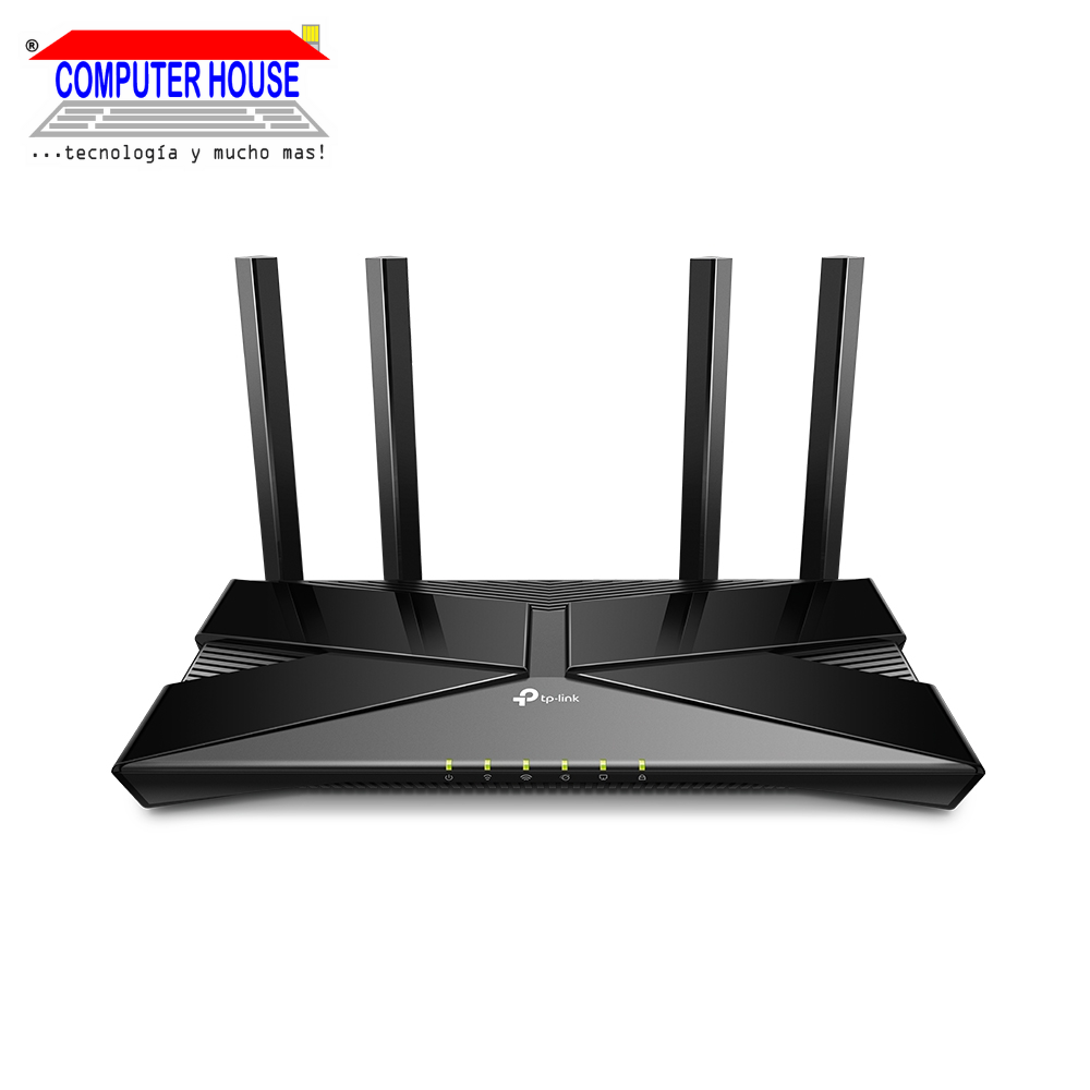 Router TP-LINK Archer AX20, AX1800, Wi-Fi 6, Doble Banda 2.4GHz (hasta 574Mbps) y 5GHz (hasta 1201Mbps).