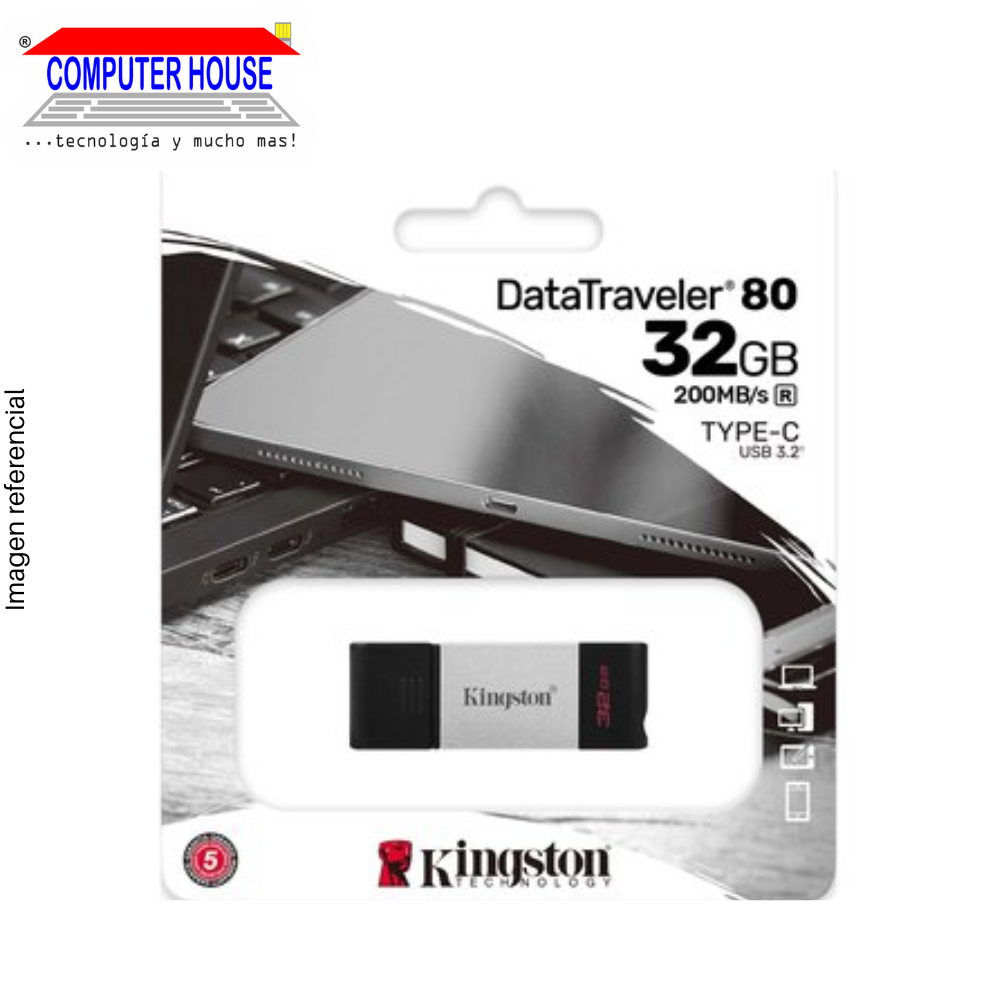 KINGSTON USB Flash Drive 32GB, DT 80, USB-C 3.2.