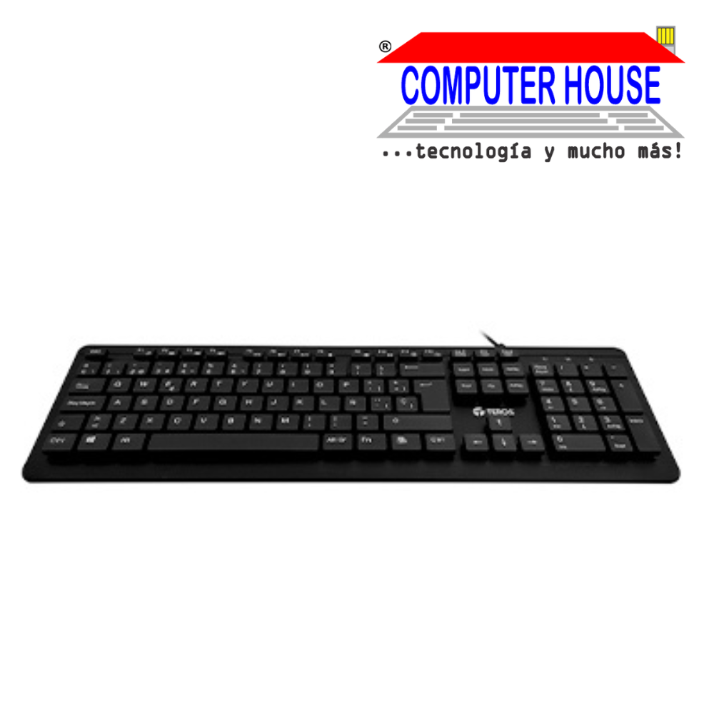 Teclado lavable TEROS TE-4065N, IPX7, USB, negro.