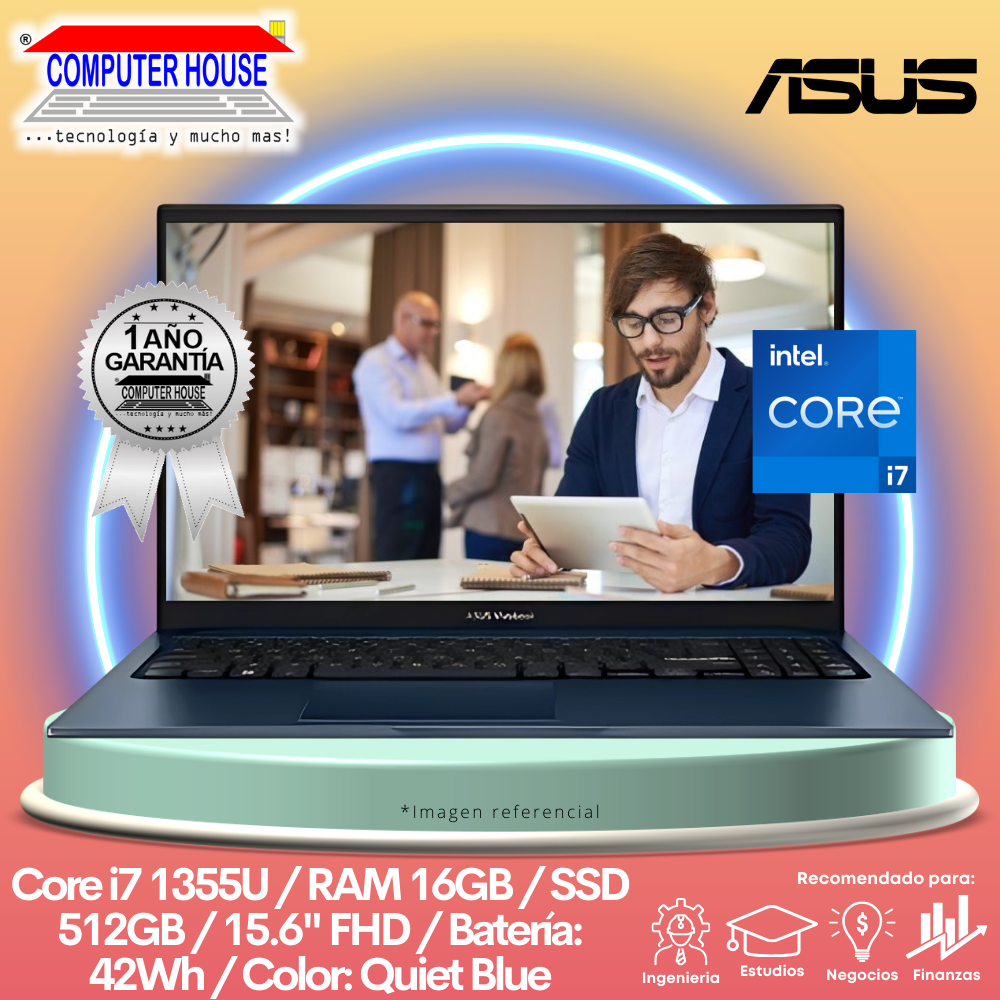 Laptop ASUS VivoBook 15, Core i7-1355U, RAM 16GB, SSD 512GB, 15.6