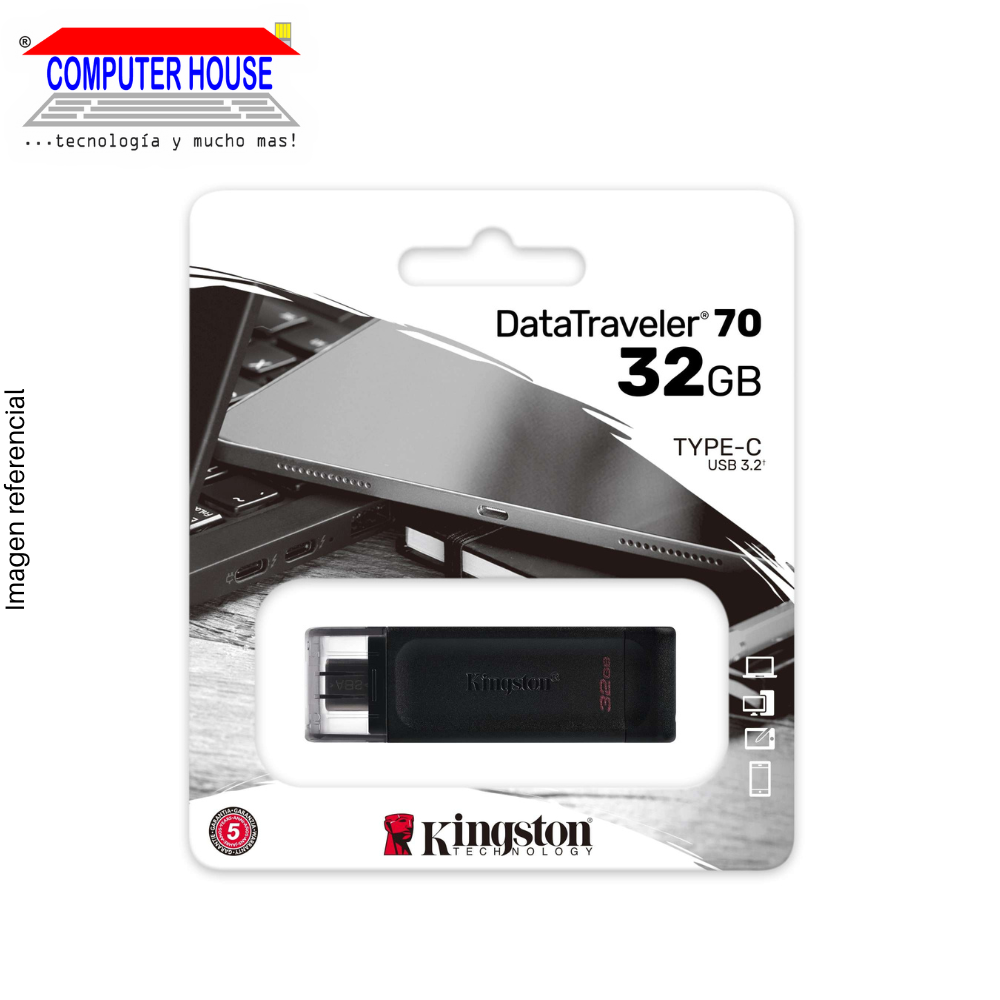 KINGSTON 32GB USB flash drive, DT 70, USB-C.