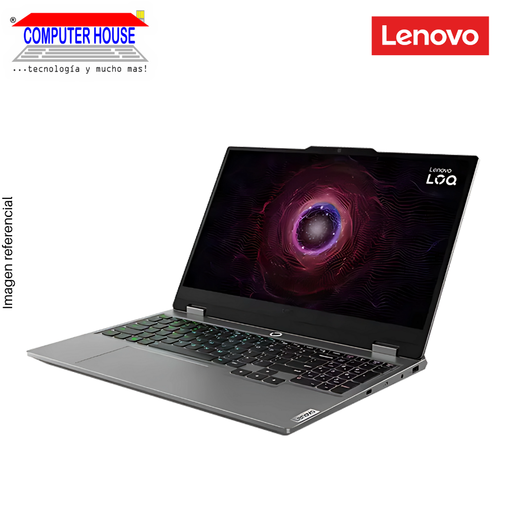 Laptop LENOVO LOQ, Ryzen 5-7235HS, RAM 12GB DDR5, SSD 512GB, Video RTX3050 6GB, 15.6" FHD 144Hz, Teclado en Inglés, Windows 11.