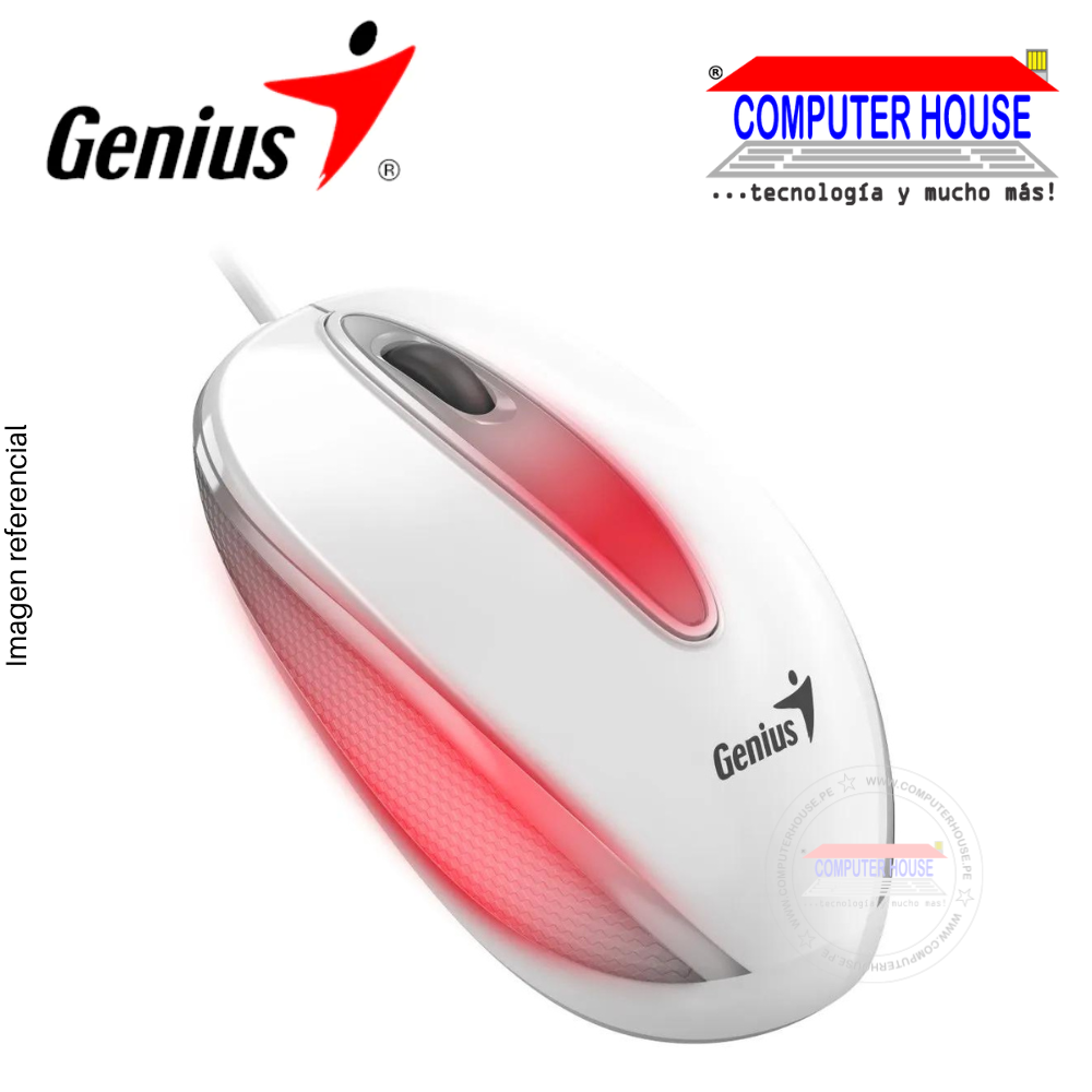 GENIUS DX-MINI USB Wired Mouse White, USB-A Connection.