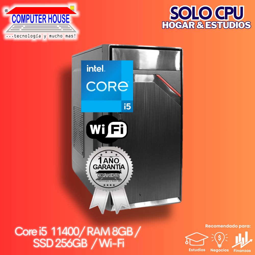 OFERTA CPU: Core i5-11400, RAM 8GB, SSD 256GB, Wi-Fi.
