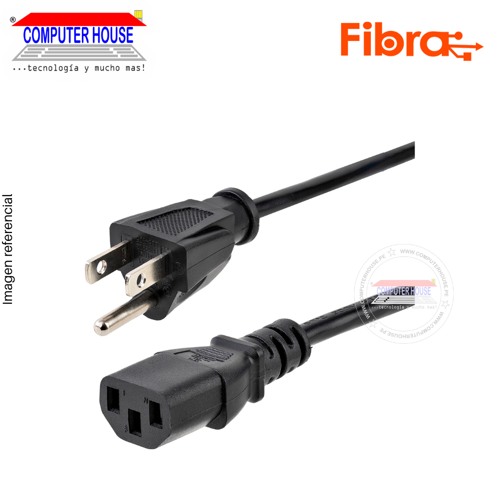 Cable de Poder FIBRA para PC, Power, 1.5 metros.