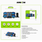 Cooler para Laptop AIRBOOM Glacial 6 - AB055, 6 Ventiladores, con Soporte para celular, hasta 17", hasta 7 niveles de altura ajustables, iluminación RGB.