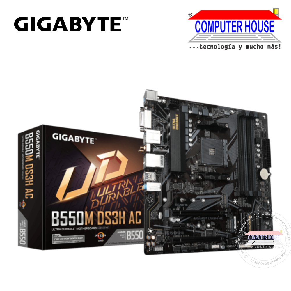 GIGABYTE B550M DS3H AC Motherboard, Socket AM4, DDR4. 