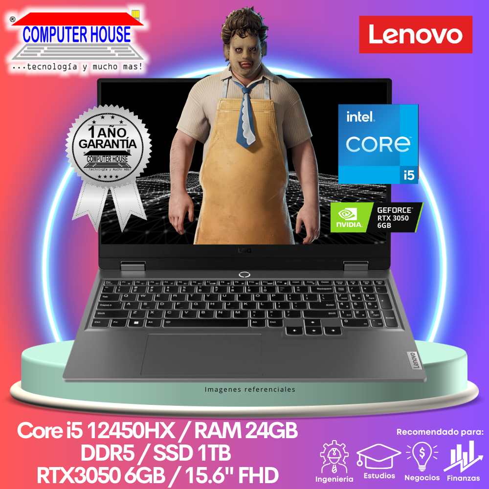 Laptop LENOVO LOQ, Core i5-12450HX, RAM 24GB DDR5, SSD 1TB, 15.6