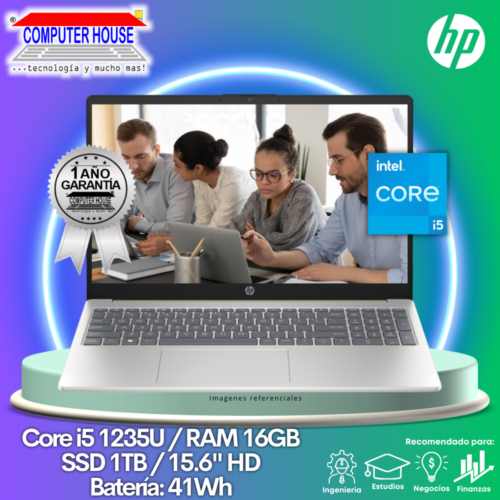 Laptop HP 15-fd0053la, Core i5-1235U, RAM 16GB, SSD 1TB, 15.6″ HD, FreeDos.