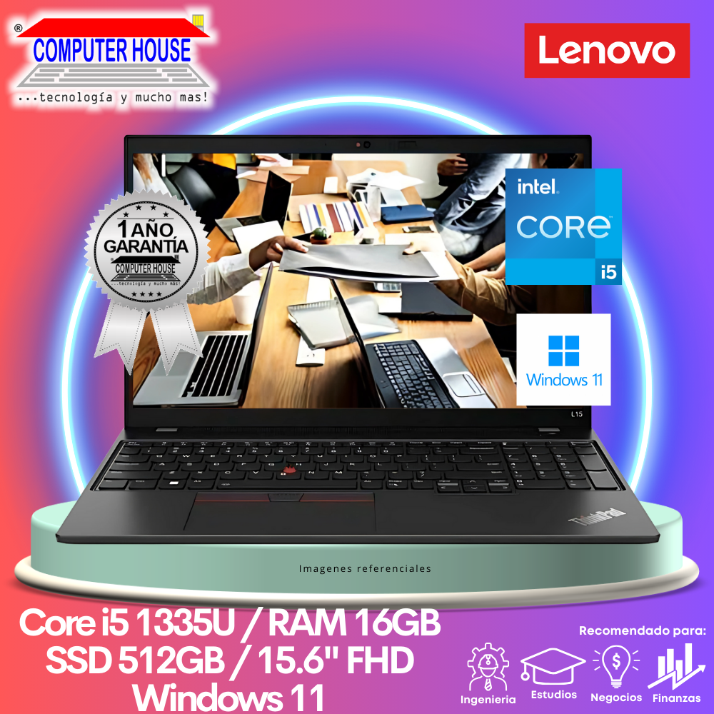 Laptop LENOVO ThinkPad L15, Core i5-1335U, RAM 16GB, SSD 512GB, 15.6