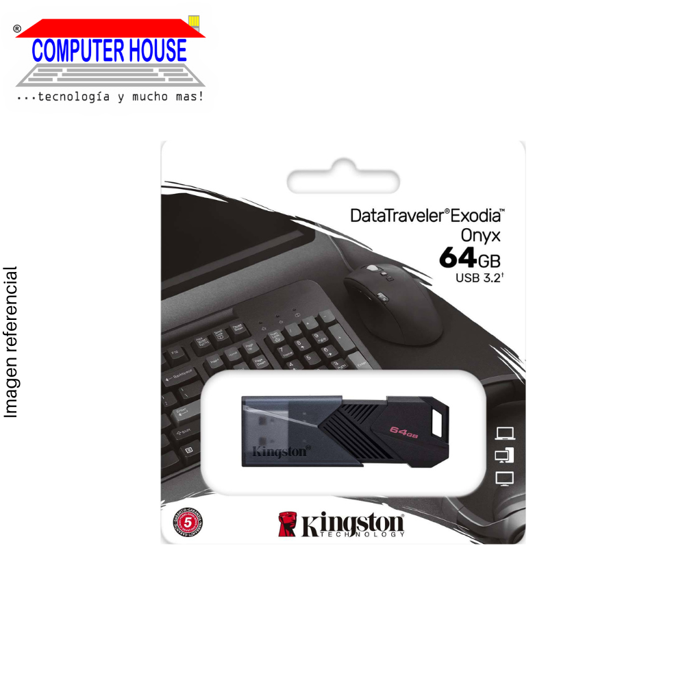 KINGSTON 64GB USB Flash Drive, DTX Exodia Onyx, USB-A 3.2.