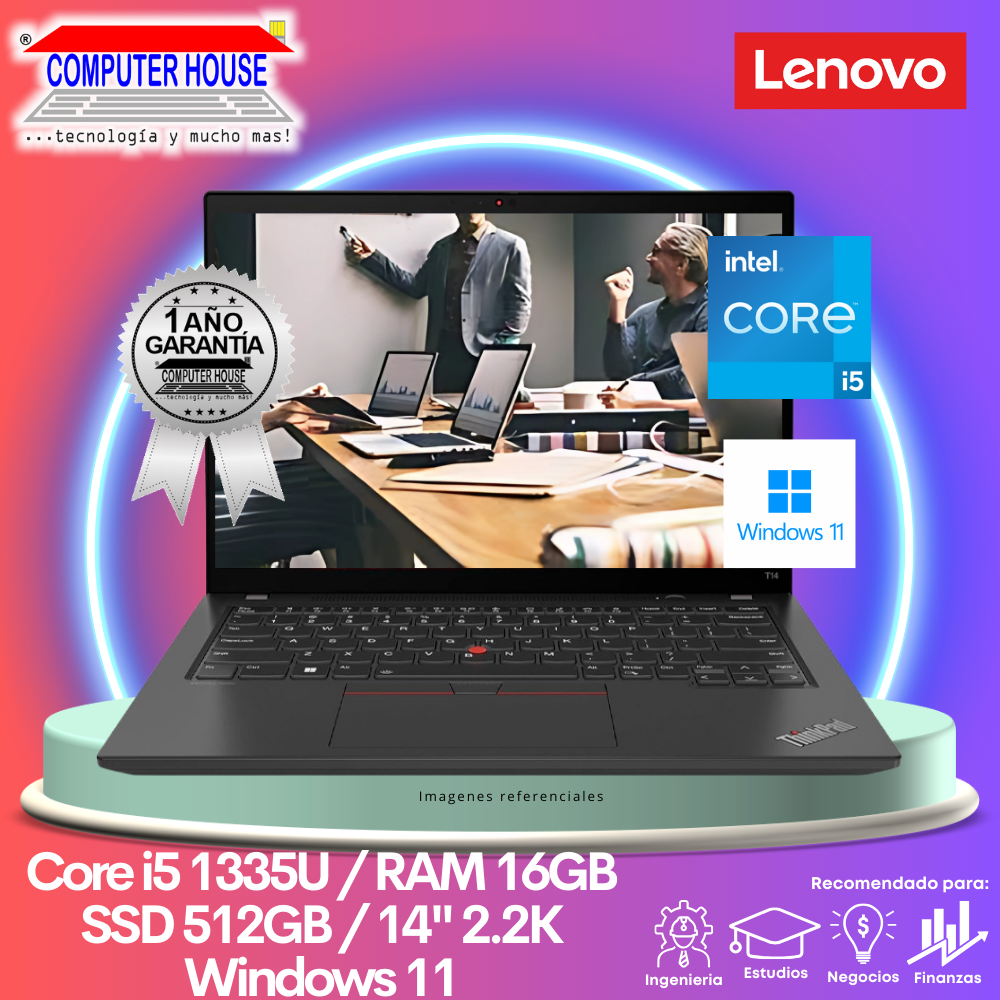 Laptop LENOVO ThinkPad T14, Core i5-1335U, RAM 16GB, SSD 512GB, 14