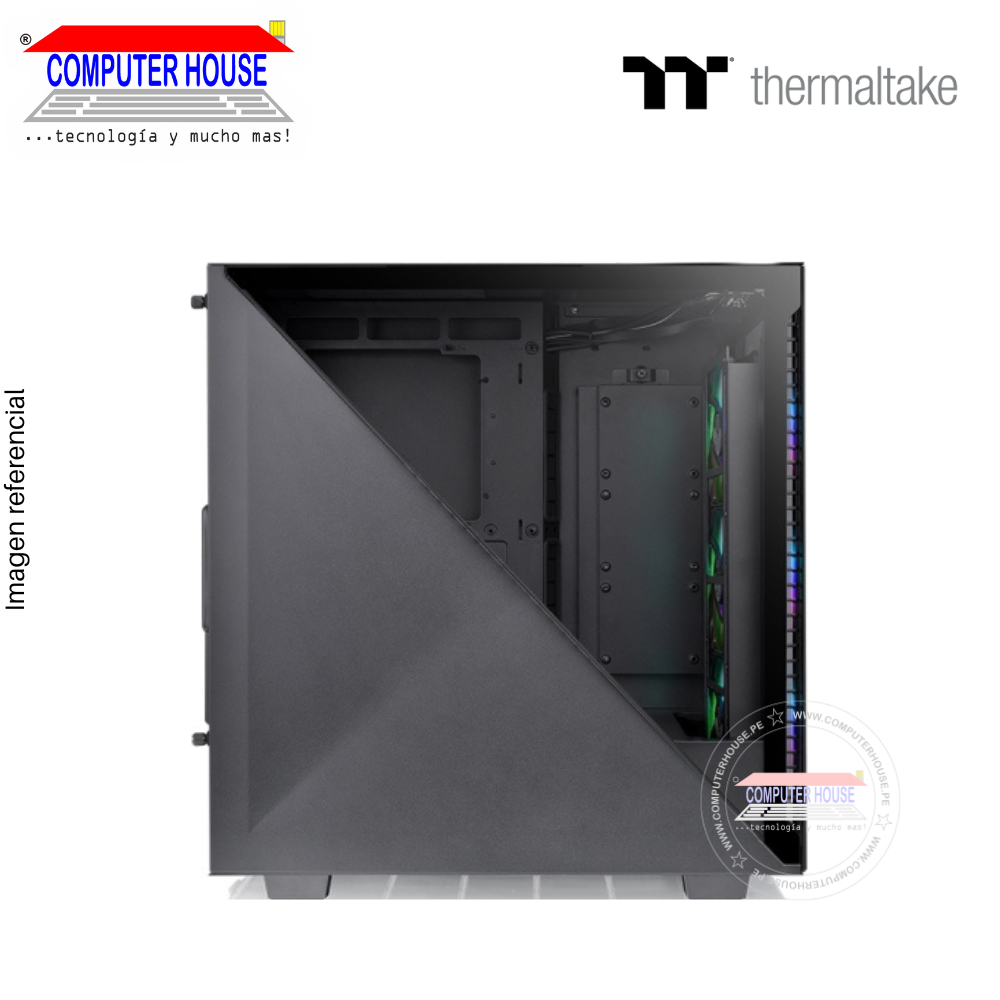 Case THERMALTAKE Divider 300 TG ARGB, SIN FUENTE, lateral trasparente, ARGB, Black.