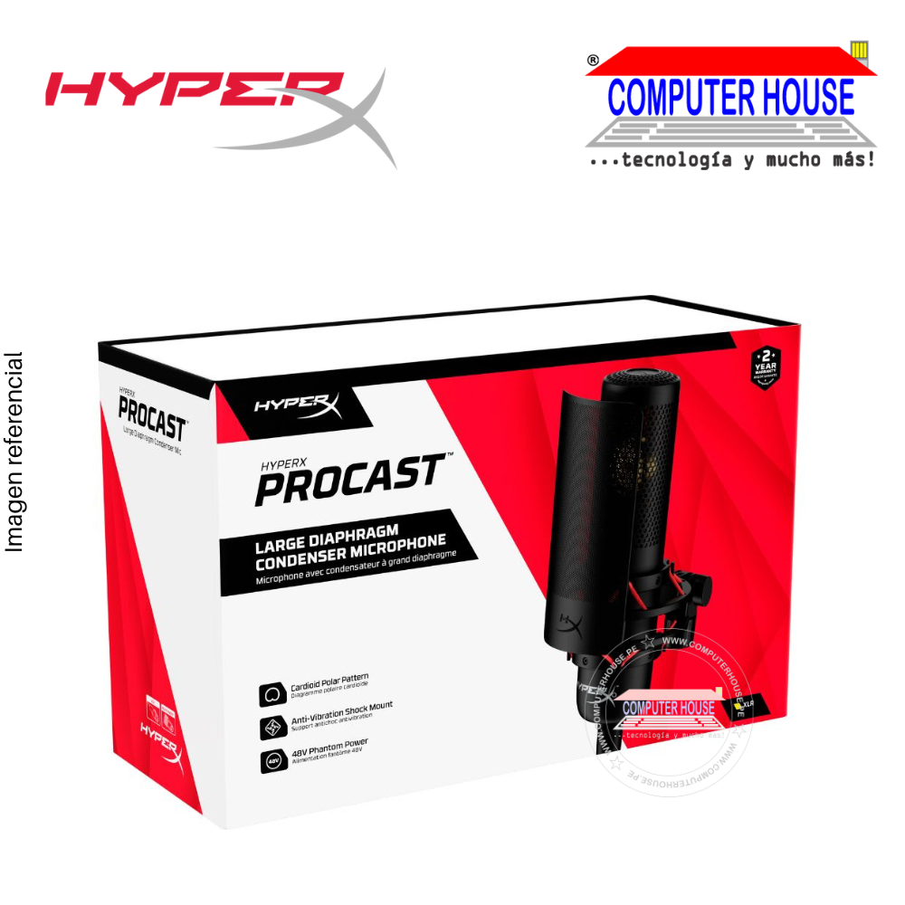 Micrófono HYPERX ProCast, Negro, XLR (699Z0AA)