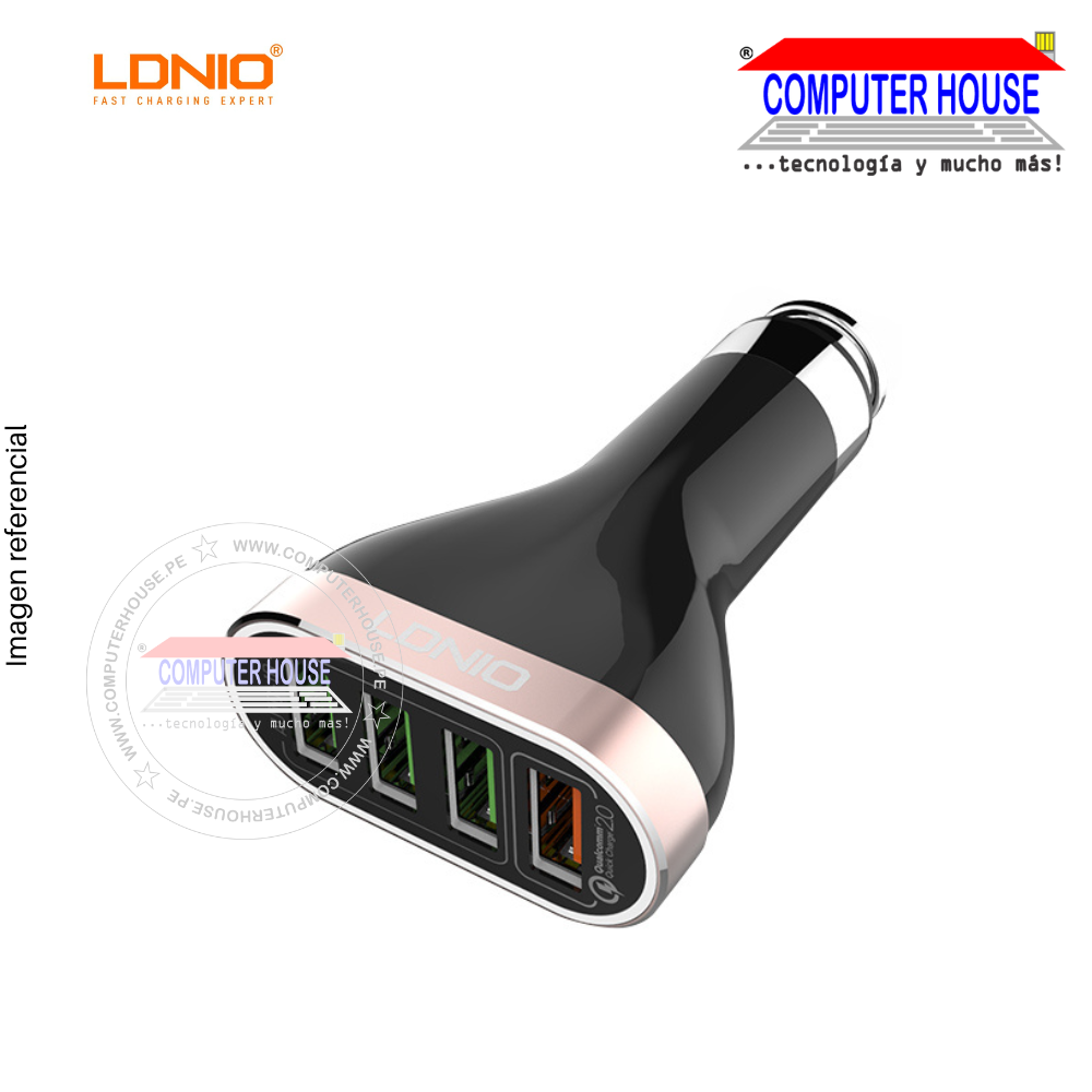 LDNIO car charger C701Q connection 4 ports (3 USB ports with 1 USB QC2.0) 1.5A